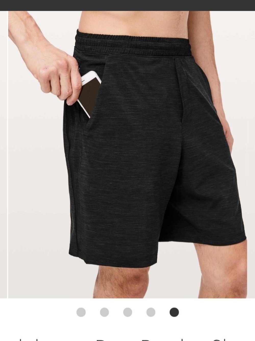 lululemon athletica Men's Black Heather Pacer Shorts